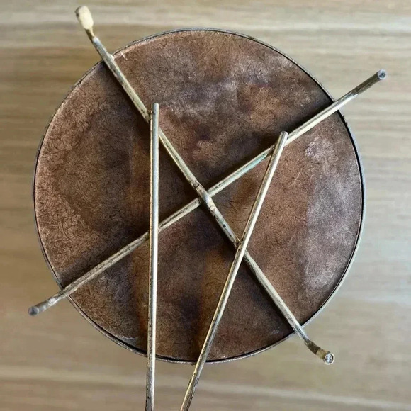 Set of 2 MCM Mosaic Tile Trivets with Metal Handles - 6 Inches - Picture 8 of 9